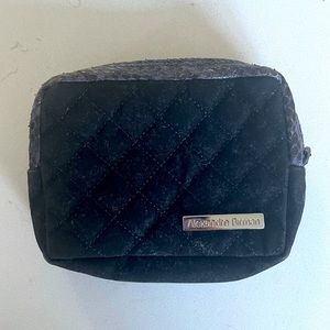 🔴Alexandre Birman Black Velvet Gray Snakeskin Pouch